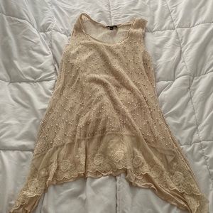 Sequin Lace Tunic Tank